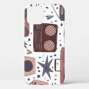 Funda Para iPhone 12 Patrón de Vintage sin inconvenientes de la música