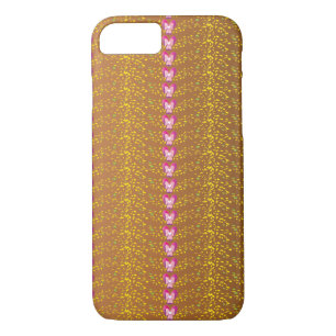 Funda Para iPhone 8/7 Patrón de violetas florales rosadas y bronce vinta