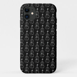 Funda Para iPhone 11 Patrón de violín - Blanco y negro