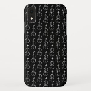 Funda Para iPhone XR Patrón de violín - Blanco y negro