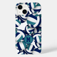 patrón de voleibol de chicas verde azulados azul m