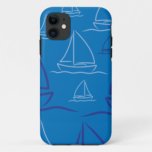 Funda De Case-Mate Para iPhone Patrón de yate (Reverso)