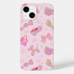 Funda Para iPhone 14 De Case-Mate Patrón de Zapato con Lazo Kitsch Y2K Pink Coquette