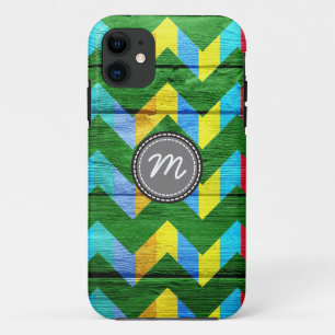 Funda Para iPhone 11 Patrón de zigzag de chevron azteca de madera #3