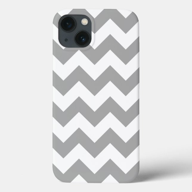 Funda De Case-Mate Para iPhone Patrón de zigzag gris (Reverso)