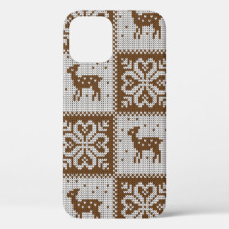 Funda Para iPhone 12 Patrón decorativo sin fisuras de invierno de punto
