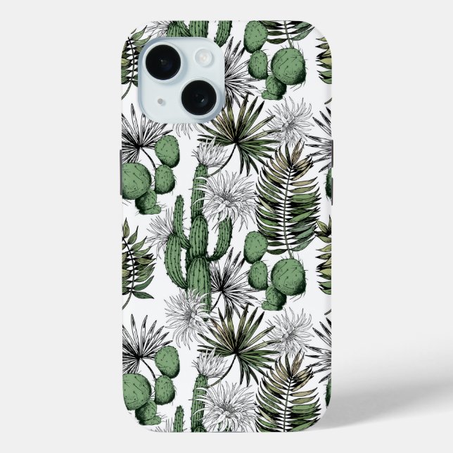 Funda De Case-Mate Para iPhone Patrón del desierto de Cactus (Reverso )