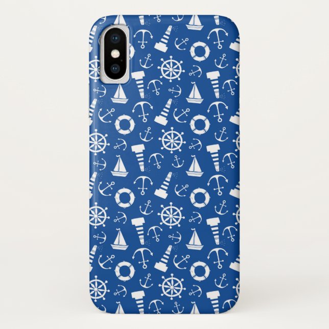 Funda De Case-Mate Para iPhone Patrón del mar azul (Reverso)