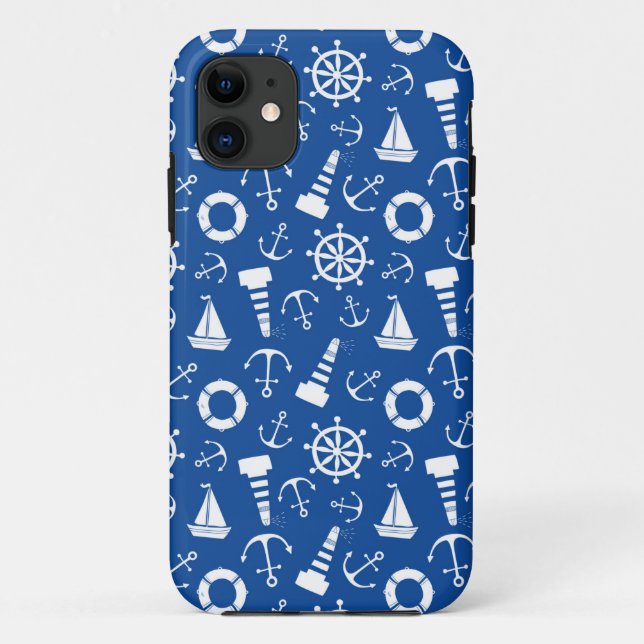 Funda De Case-Mate Para iPhone Patrón del mar azul (Reverso)