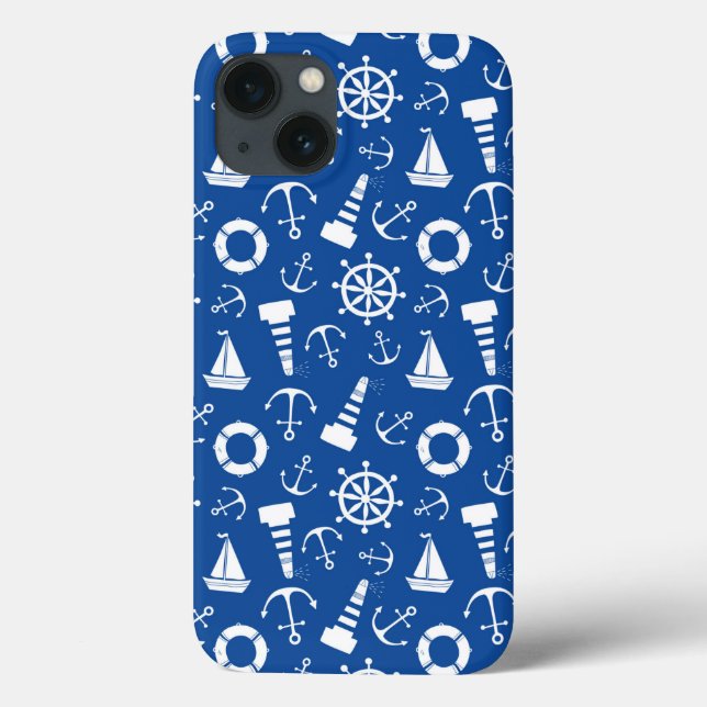 Funda De Case-Mate Para iPhone Patrón del mar Azul (Reverso)