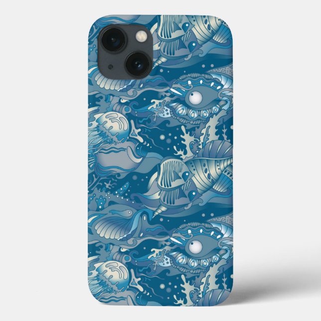 Funda De Case-Mate Para iPhone Patrón del Mar Tropical (Reverso)