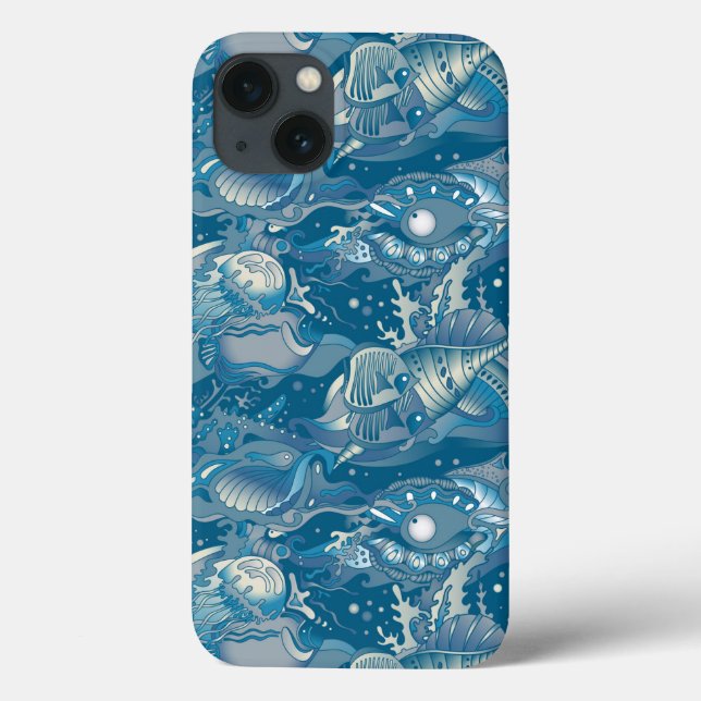 Funda De Case-Mate Para iPhone Patrón del Mar Tropical (Reverso)