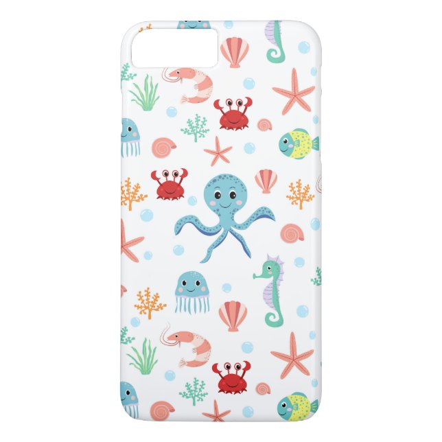 Funda De Case-Mate Para iPhone Patrón del mundo marino (Reverso)
