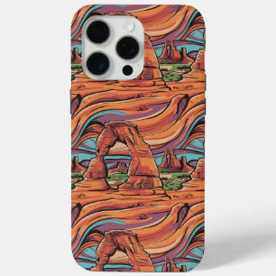 Funda Para iPhone 15 Pro Max Patrón del parque nacional de los arcos abstractos