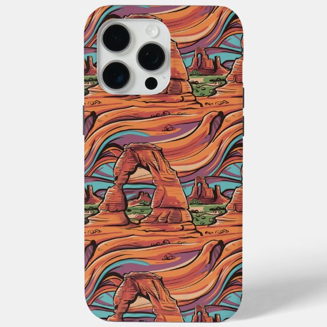 Funda De Case-Mate Para iPhone Patrón del parque nacional de los arcos abstractos (Reverso )