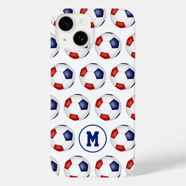 Funda De Case-Mate Para iPhone patrón deportivo de baloncesto azul rojo (Reverso )