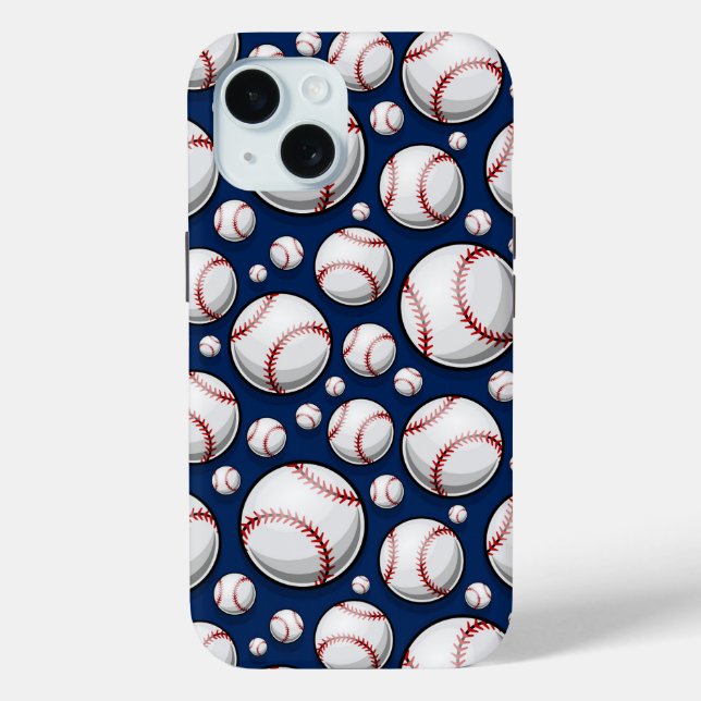 Funda De Case-Mate Para iPhone Patrón deportivo de béisbol (Reverso )