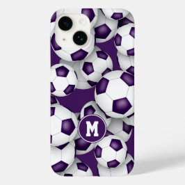 Funda Para iPhone 14 De Case-Mate Patrón deportivo del equipo de fútbol blanco púrpu