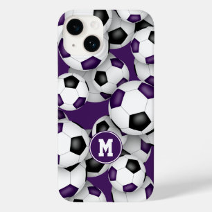 Funda Para iPhone 14 De Case-Mate Patrón deportivo del equipo de fútbol negro púrpur