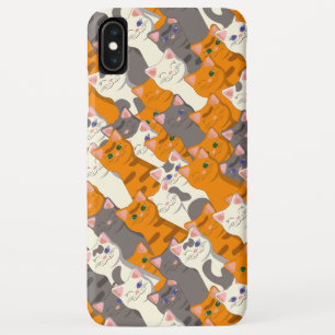 Funda Para iPhone XS Max Patrón diagonal del gato negro jengibre