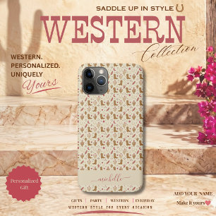 Funda Para iPhone 11 Pro Patrón dibujado a mano de Country Western con letr