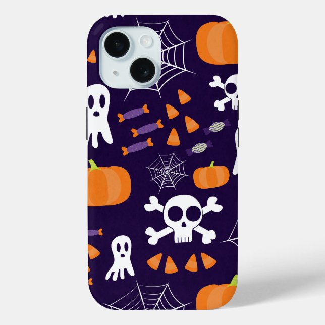 Funda De Case-Mate Para iPhone Patrón divertido de Halloween (Reverso )