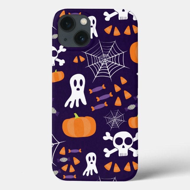 Funda De Case-Mate Para iPhone Patrón divertido de Halloween (Reverso)