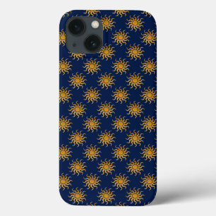 Funda Para iPhone 13 Patrón dorado del sol por Shirley Taylor