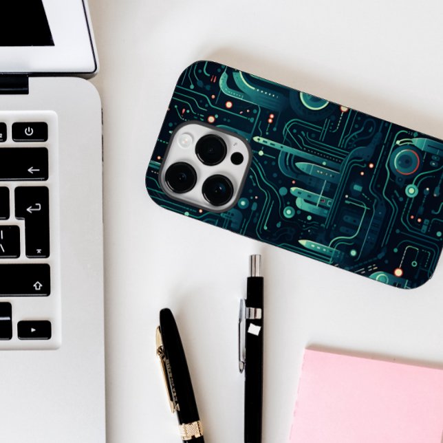 Funda De Case-Mate Para iPhone Patrón electrónico oscuro de Sci-Fi ( A perfect gift for sci-fi fans.)