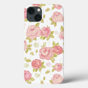 Funda Para iPhone 13 Patrón elegante de papel tapiz de rosas rosadas 3