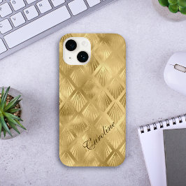 Funda Para iPhone 14 De Case-Mate Patrón elegante geométrico de oro exótico