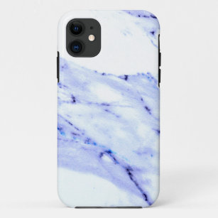 Funda Para iPhone 11 Patrón elegante moderno azul, mármol blanco granit