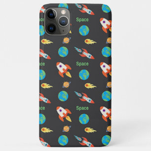 Funda Para iPhone 11 Pro Max Patrón espacial en negro