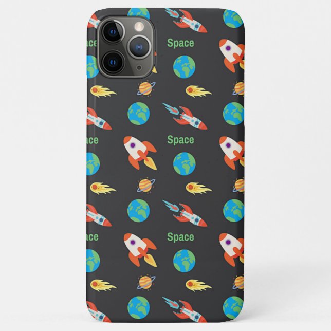 Funda De Case-Mate Para iPhone Patrón espacial en negro (Reverso)