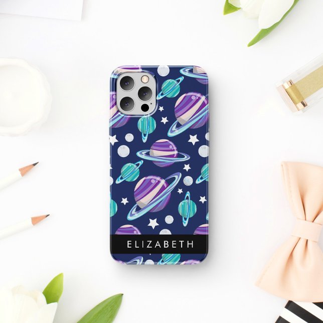 Funda De Case-Mate Para iPhone Patrón espacial, planetas, estrellas, galaxia, tu  (Subido por el creador)