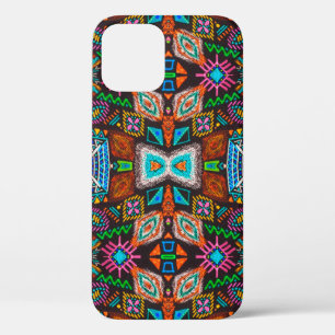 Funda Para iPhone 12 Patrón estadounidense. Impresión sin fisuras Ikat.