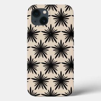 Funda Para iPhone 13 Patrón Estelar De Beis Y Boho Negro