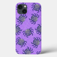 Patrón estético de araña de fresa suave kawai