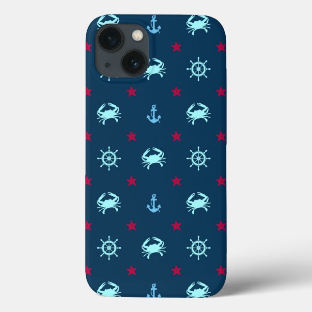 Funda De Case-Mate Para iPhone Patrón Estrella Náutica (Reverso)