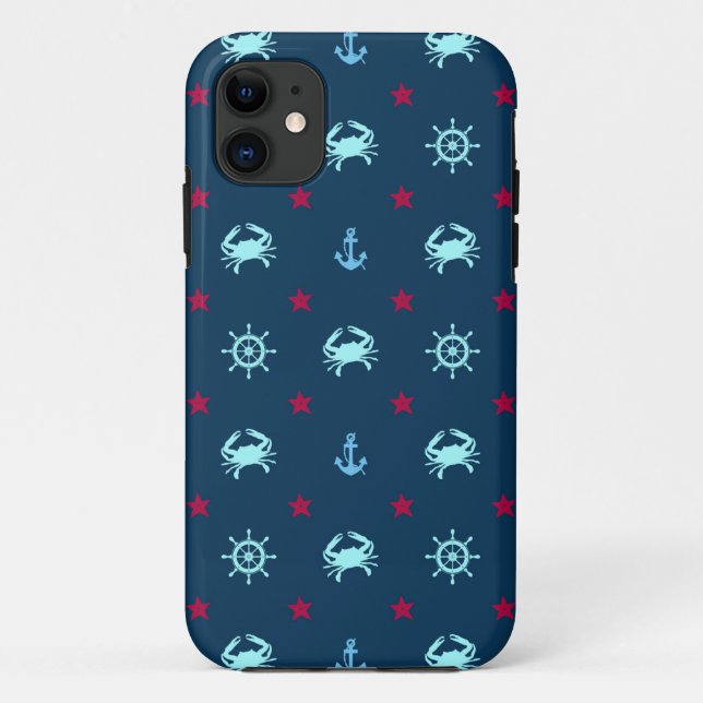 Funda De Case-Mate Para iPhone Patrón Estrella Náutica (Reverso)