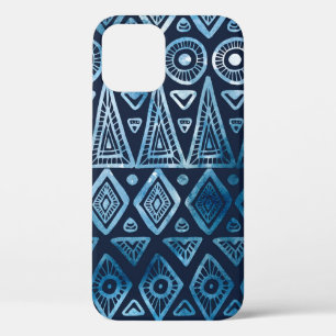 Funda Para iPhone 12 Patrón étnico clásico azul sin igual