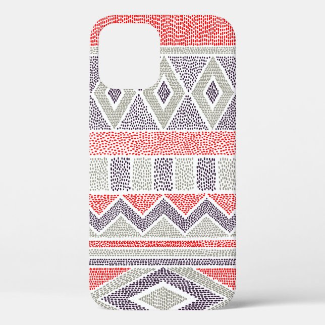 Funda De Case-Mate Para iPhone Patrón étnico sin foco. Tribal y azteca  (Reverso )