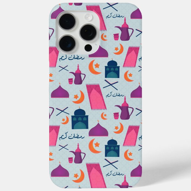Funda De Case-Mate Para iPhone Patrón feliz de Ramadán (Reverso )