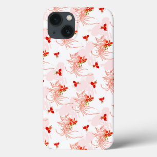 Funda Para iPhone 13 Patrón Fénix Bird Y Phoenix Flower Seamless