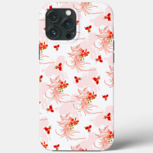 Funda Para iPhone 13 Pro Max Patrón Fénix Bird Y Phoenix Flower Seamless