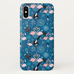 Funda Para iPhone X Patrón flamencos de flores cortas