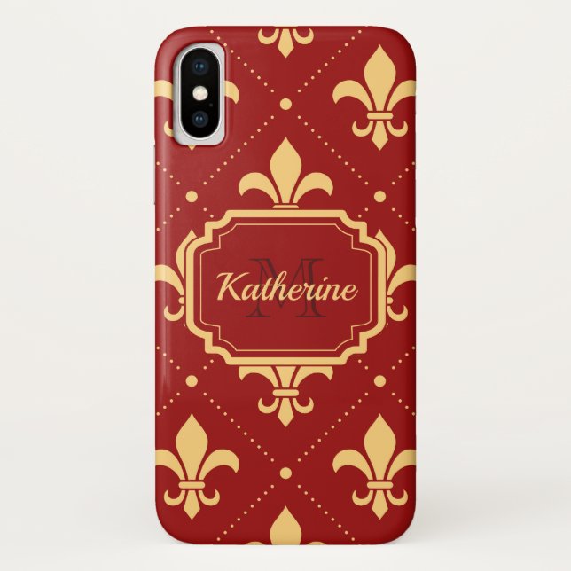 Funda De Case-Mate Para iPhone Patrón Fleur-de-lis (Reverso)