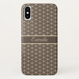 Funda Para iPhone X Patrón Flor dorada de vida
