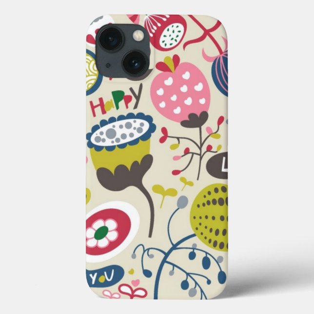 Funda De Case-Mate Para iPhone Patrón floral 14 (Reverso)