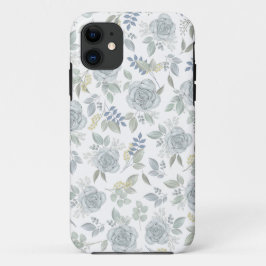 Funda Para iPhone 11 Patrón floral acuarela de los Rosas azules botánic